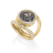 Todd Reed ring in 18k yellow gold, white brilliant cut diamonds (~1.045ct), fancy cut diamond (~5.06ct)